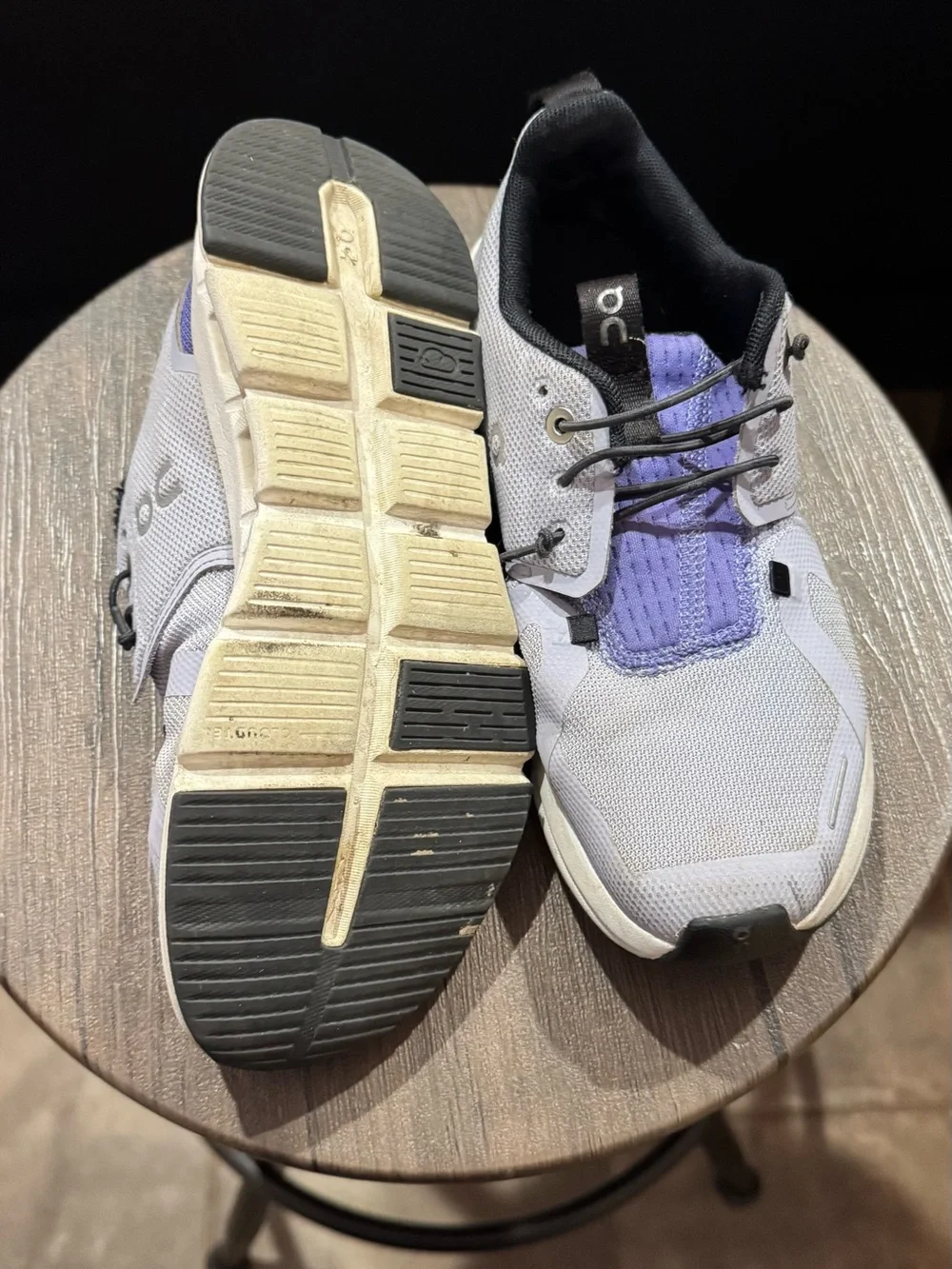 On Cloud Running Shoes in White & Lavender